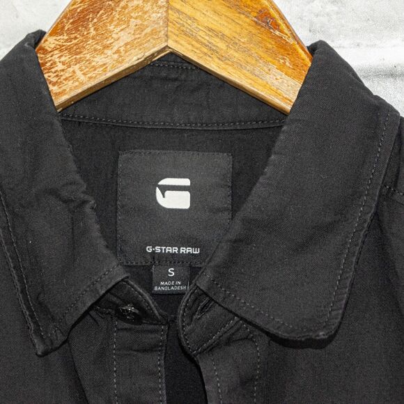 G Star Raw Black Button up Shirt Cotton Long Sleeve Men's Small - Picture 3 of 6